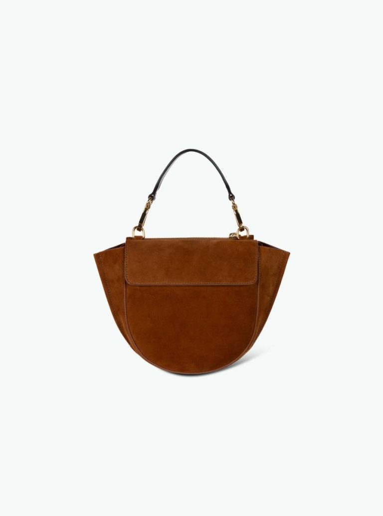 Wandler Tan Suede Hortensia Bag Mini - Tan Suede Top Handle Bags Women