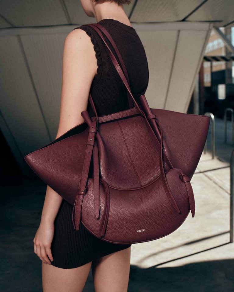 Wine Women Fortune Cookie - Wine Pebble Grained Leather Shoulder Bags Yuzefi - Image 2