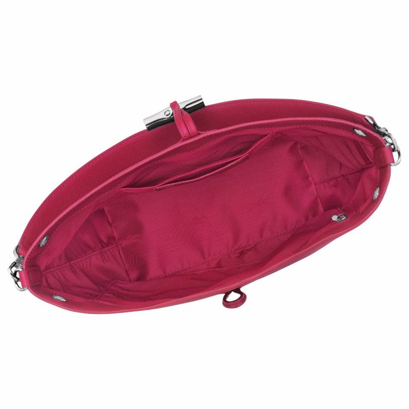 Women Beetroot Longchamp Le Roseau M Shoulder Bag Beetroot - Leather Leather Bags - Image 5