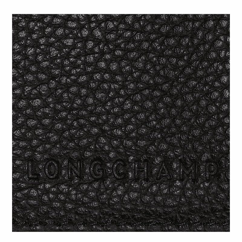 Women Black Longchamp Pouches & Cases Le Foulonné Passport Cover Black - Leather - Image 4