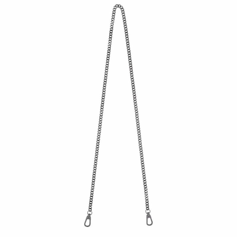 Women Black Metal Shoulder Straps Longchamp Chaîne Shoulder Strap Black Metal - Metal