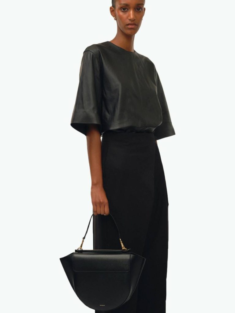 Women Black Wandler Top Handle Bags Hortensia Bag Medium - Black - Image 2