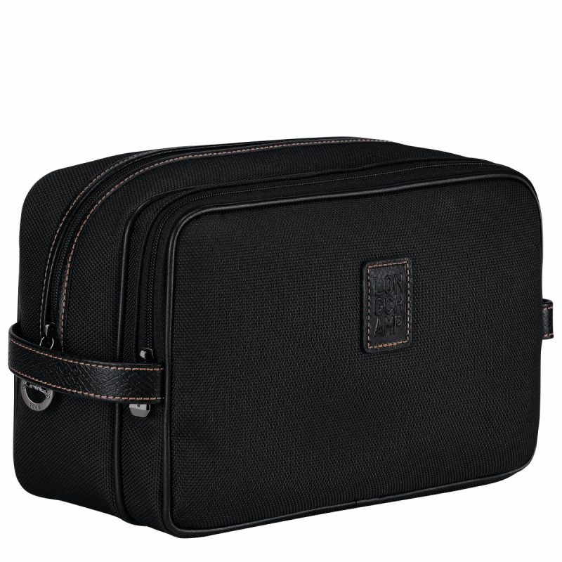 Women Boxford Toiletry Case Black - Recycled Canvas Toiletry Bags Black Longchamp