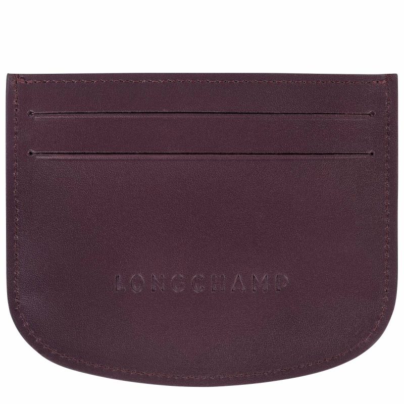 Women Cardholders & Coin Purses Longchamp Eggplant Épure Card Holder Eggplant - Leather - Image 2