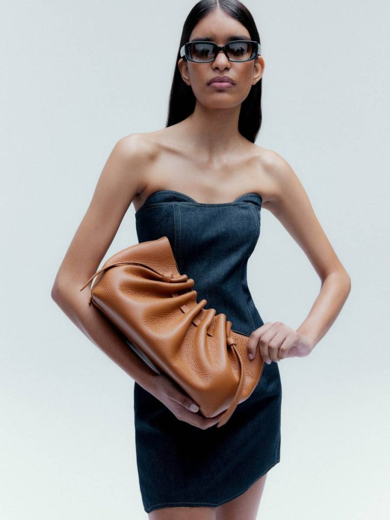 Women Cinnamon Clutches Scallop Clutch- Cinnamon Pebble Grained Leather Yuzefi - Image 2