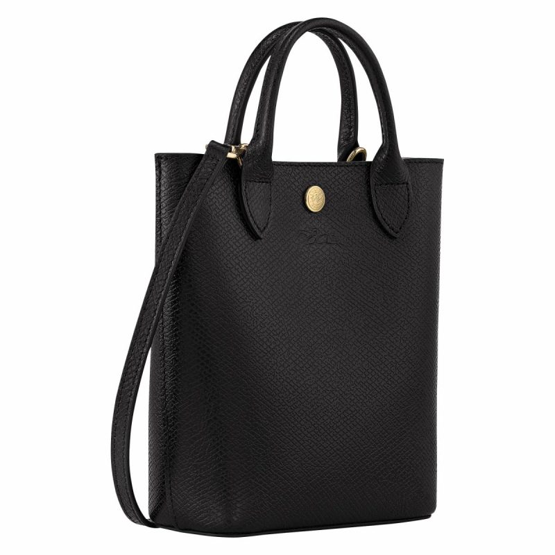 Women Épure Xs Tote Bag Black - Leather Black Leather Bags Longchamp - Image 3