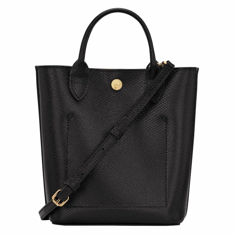 Women Épure Xs Tote Bag Black - Leather Black Leather Bags Longchamp - Image 4