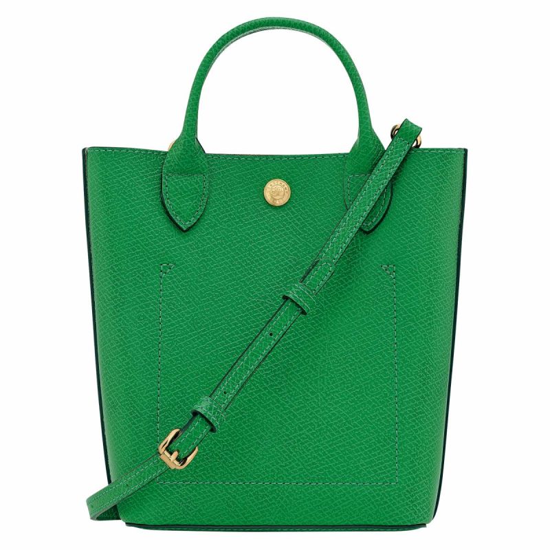 Women Épure Xs Tote Bag Green - Leather Green Leather Bags Longchamp - Image 4