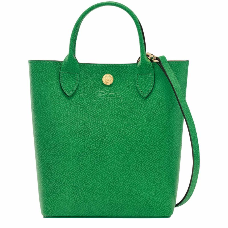 Women Épure Xs Tote Bag Green - Leather Green Leather Bags Longchamp
