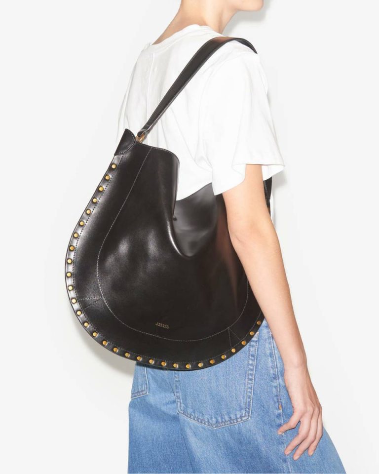 Women Isabel Marant Shoulder Bags Oskan Hobo Soft Bag Black - Image 5