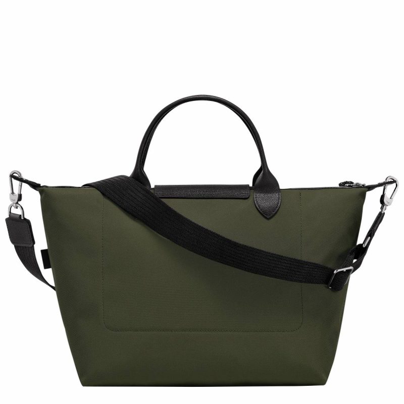 Women Khaki Longchamp Handbags Le Pliage Energy L Handbag Khaki - Recycled Canvas - Image 3