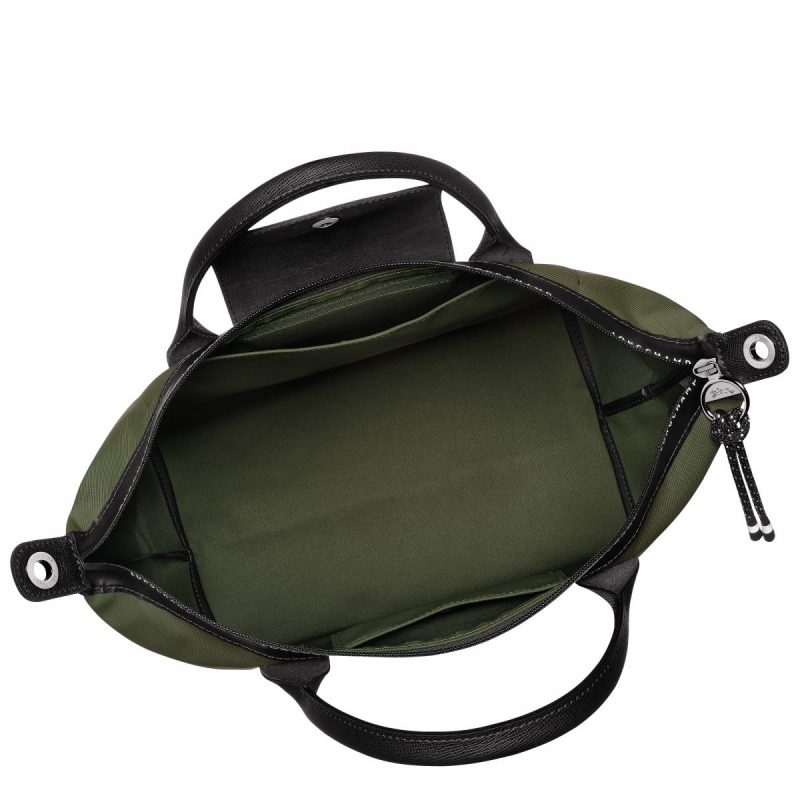 Women Khaki Longchamp Handbags Le Pliage Energy L Handbag Khaki - Recycled Canvas - Image 4