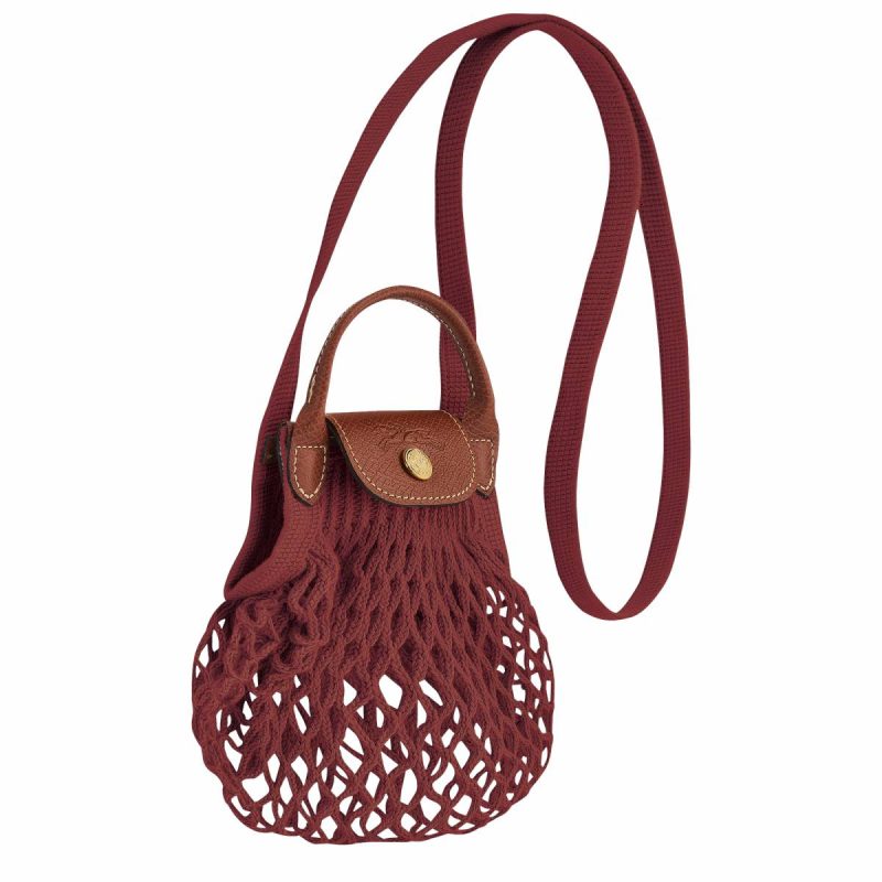 Women Le Pliage Filet Xs Mesh Bag Mahogany - Canvas Mini Bags Longchamp Mahogany - Image 3
