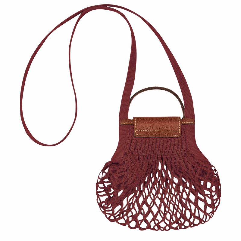 Women Le Pliage Filet Xs Mesh Bag Mahogany - Canvas Mini Bags Longchamp Mahogany - Image 4