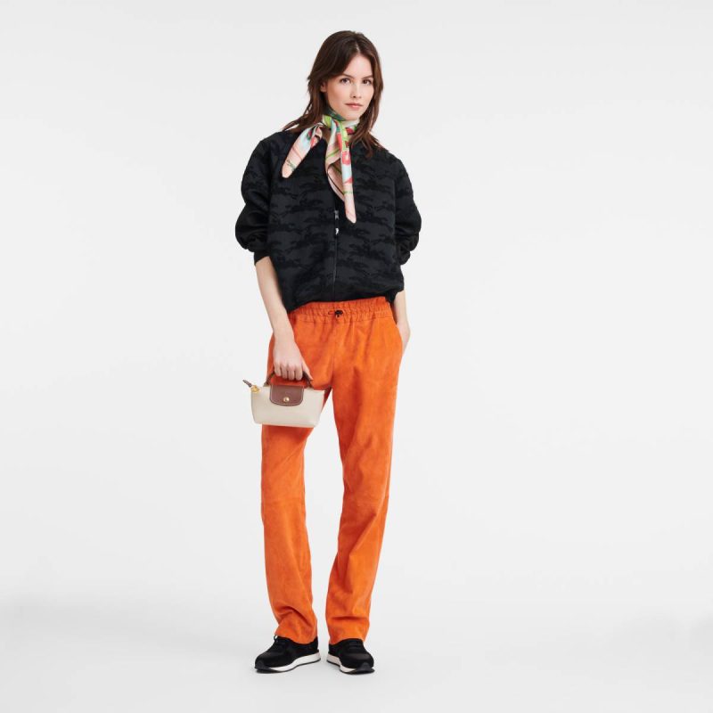 Women Le Pliage Original Pouch With Handle Paper - Recycled Canvas Paper Longchamp Pouches & Cases