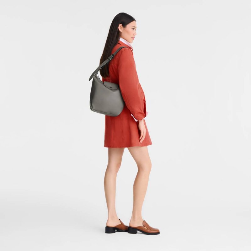 Women Le Pliage Xtra M Shoulder Bag Turtledove - Leather Longchamp Leather Bags Turtledove - Image 2