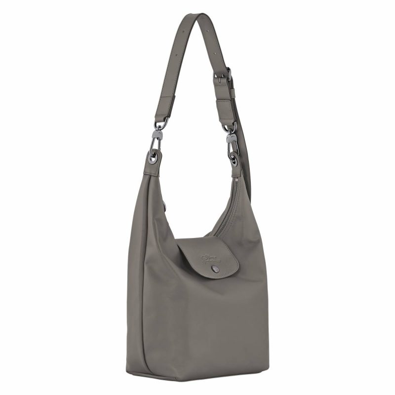 Women Le Pliage Xtra M Shoulder Bag Turtledove - Leather Longchamp Leather Bags Turtledove - Image 3