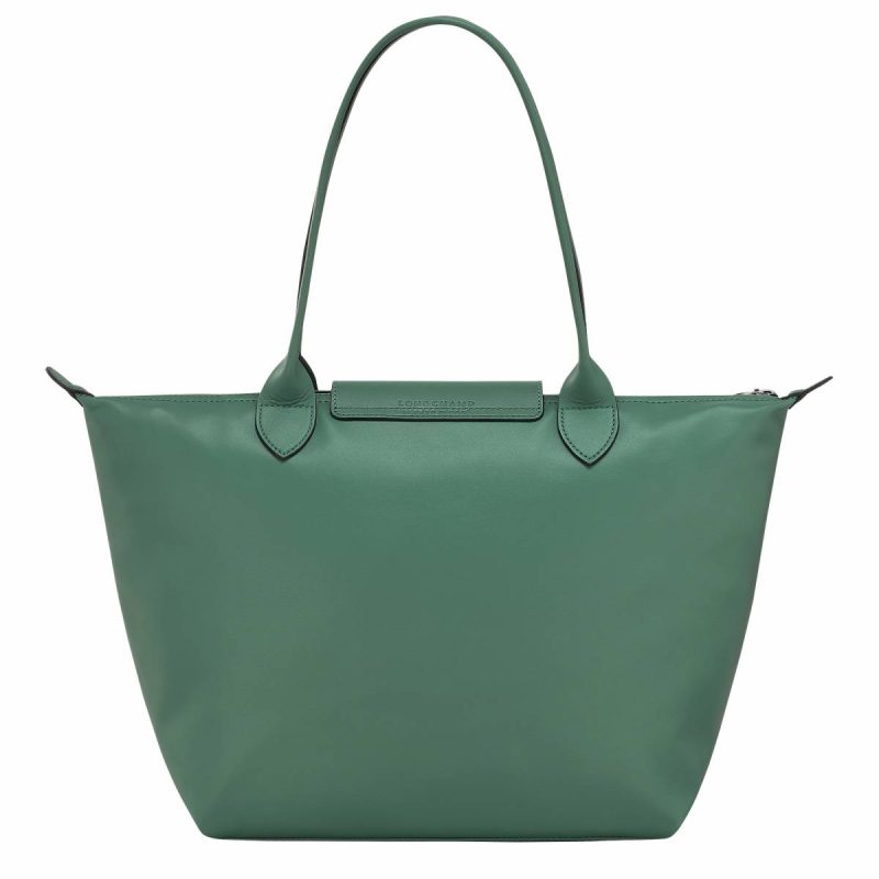 Women Le Pliage Xtra M Tote Bag Sage - Leather Sage Longchamp Leather Bags - Image 4