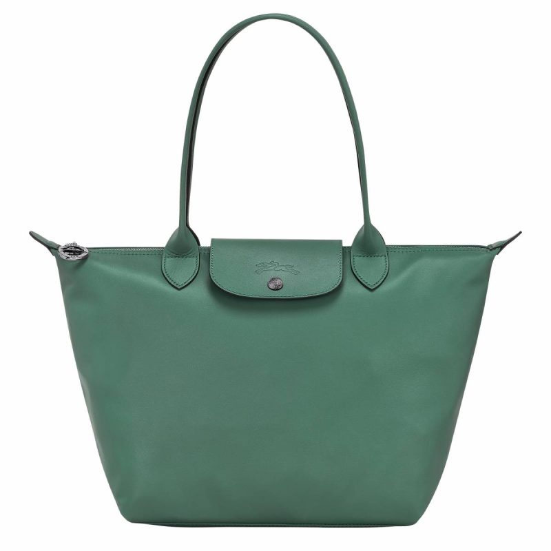 Women Le Pliage Xtra M Tote Bag Sage - Leather Sage Longchamp Leather Bags