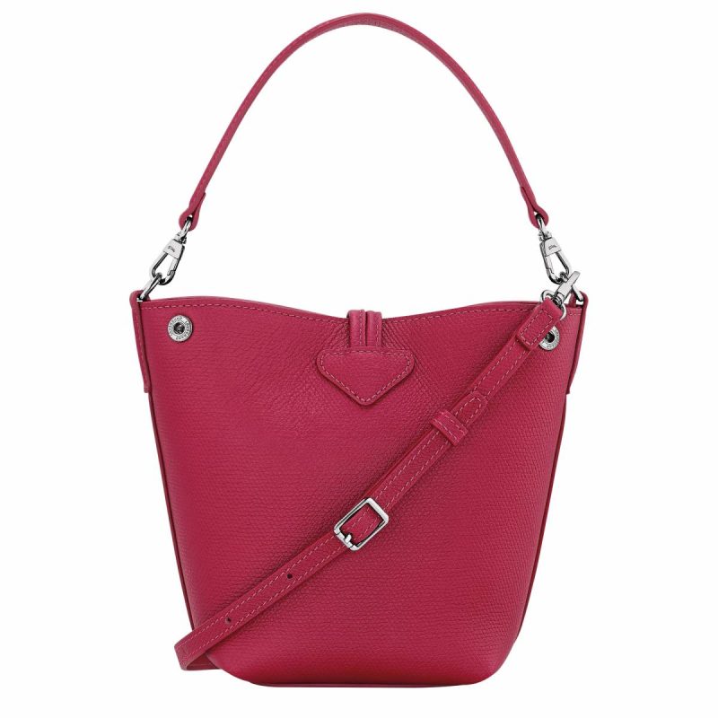 Women Le Roseau Xs Bucket Bag Beetroot - Leather Leather Bags Longchamp Beetroot - Image 4
