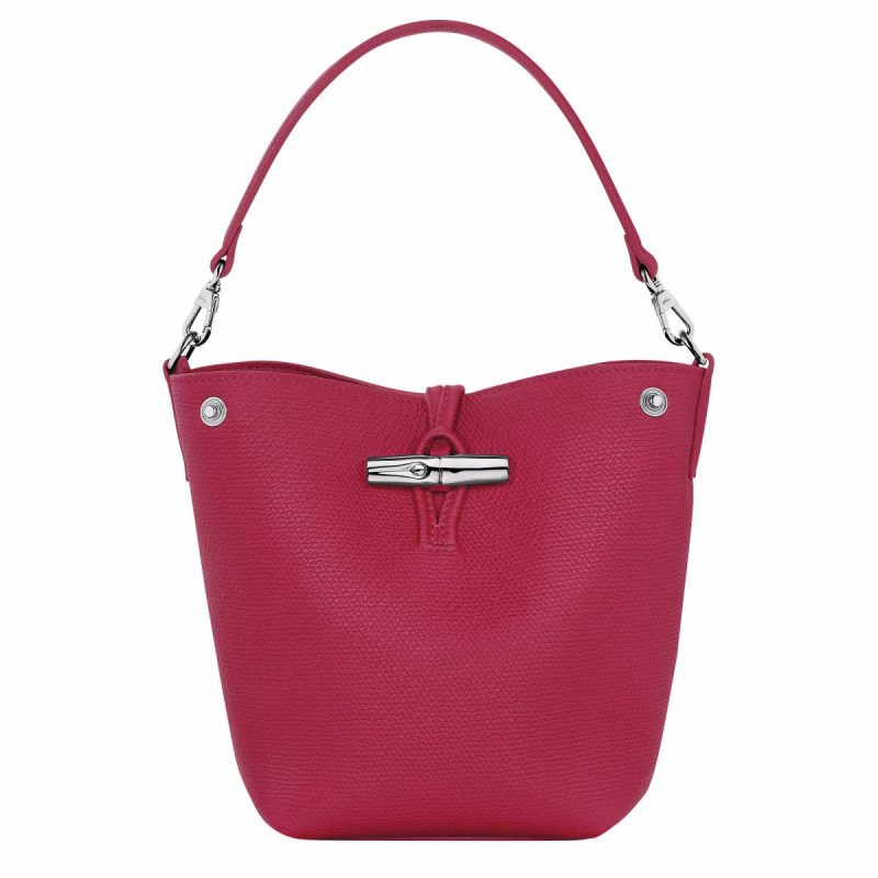 Women Le Roseau Xs Bucket Bag Beetroot - Leather Leather Bags Longchamp Beetroot