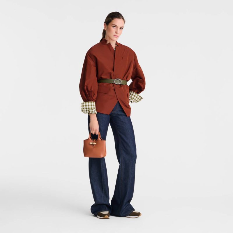 Women Le Roseau Xs Handbag Bark - Leather Bark Leather Bags Longchamp - Image 2