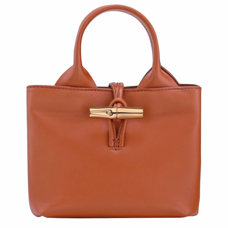 Women Le Roseau Xs Handbag Bark - Leather Bark Leather Bags Longchamp
