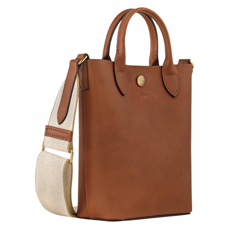 Women Leather Bags Épure Xs Tote Bag Cognac - Leather Longchamp Cognac - Image 3