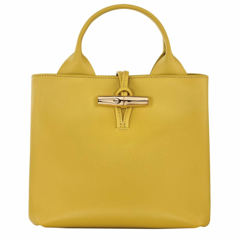Women Leather Bags Le Roseau S Handbag Ginger - Leather Longchamp Ginger