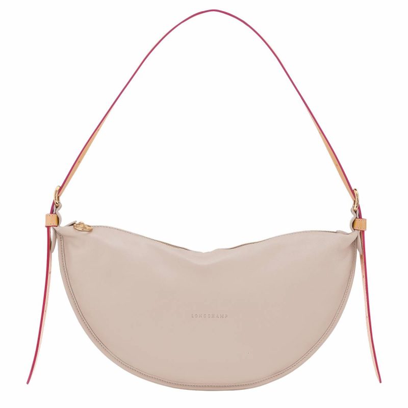 Women Leather Bags Longchamp Clay Smoothie M Crossbody Bag Clay - Leather