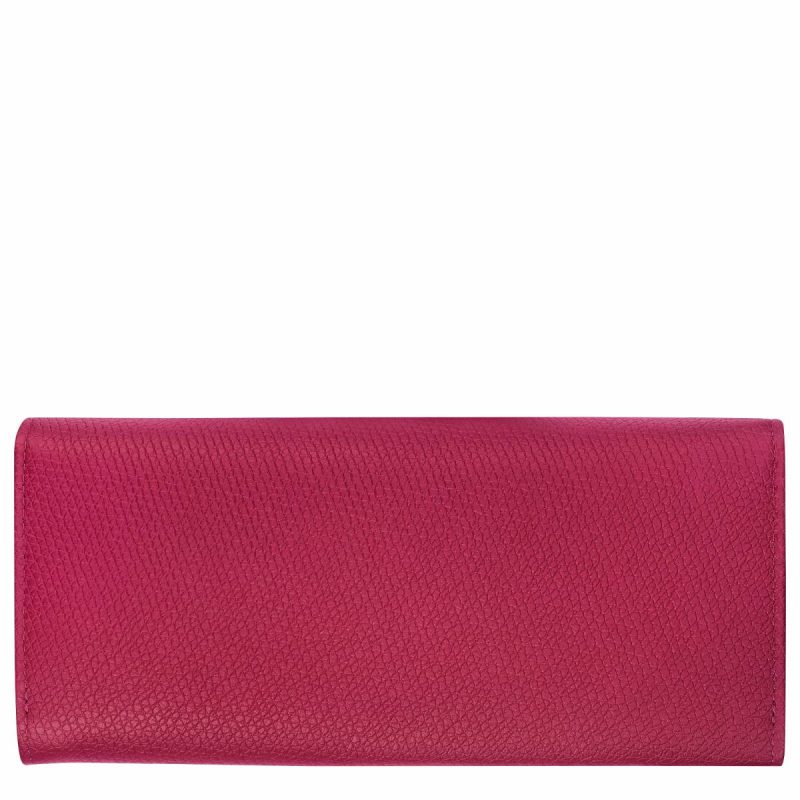 Women Leather Wallets Beetroot Longchamp Le Roseau Flap Wallet Beetroot - Leather - Image 2