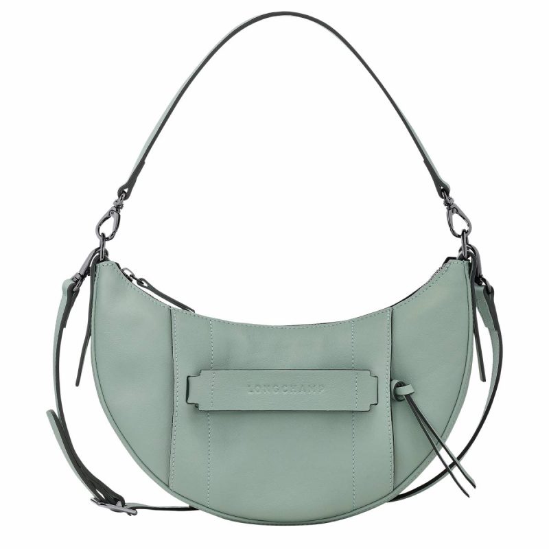 Women Longchamp 3D S Crossbody Bag Vervain - Leather Leather Bags Vervain