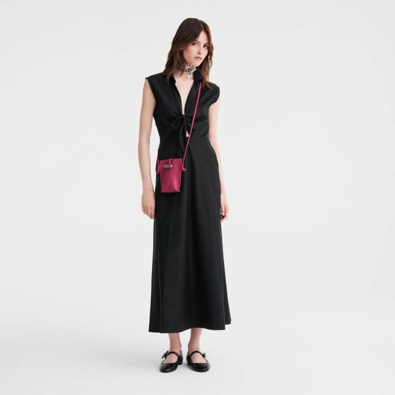Women Longchamp Beetroot Phone Cases Le Roseau Phone Case Beetroot - Leather - Image 2