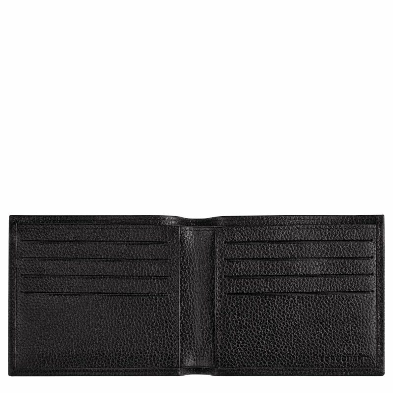 Women Longchamp Black Leather Wallets Le Foulonné Wallet Black - Leather - Image 2