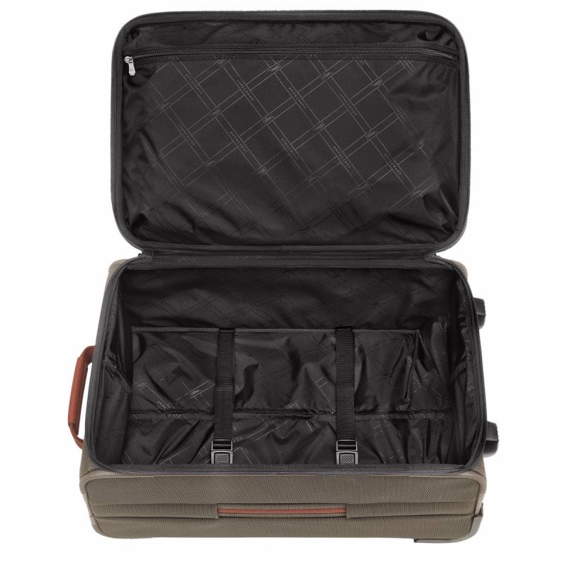 Women Longchamp Brown Suitcases Boxford M Carry-On Brown - Recycled Canvas - Image 3