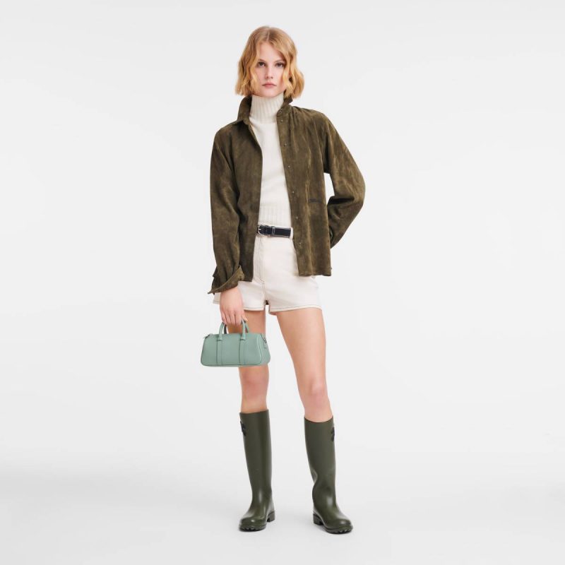 Women Longchamp Celadon Daylong S Handbag Celadon - Leather Leather Bags - Image 2