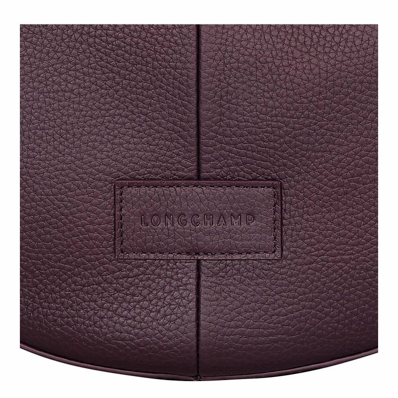 Women Longchamp Essential L Crossbody Bag Eggplant - Leather Leather Bags Eggplant - Image 3