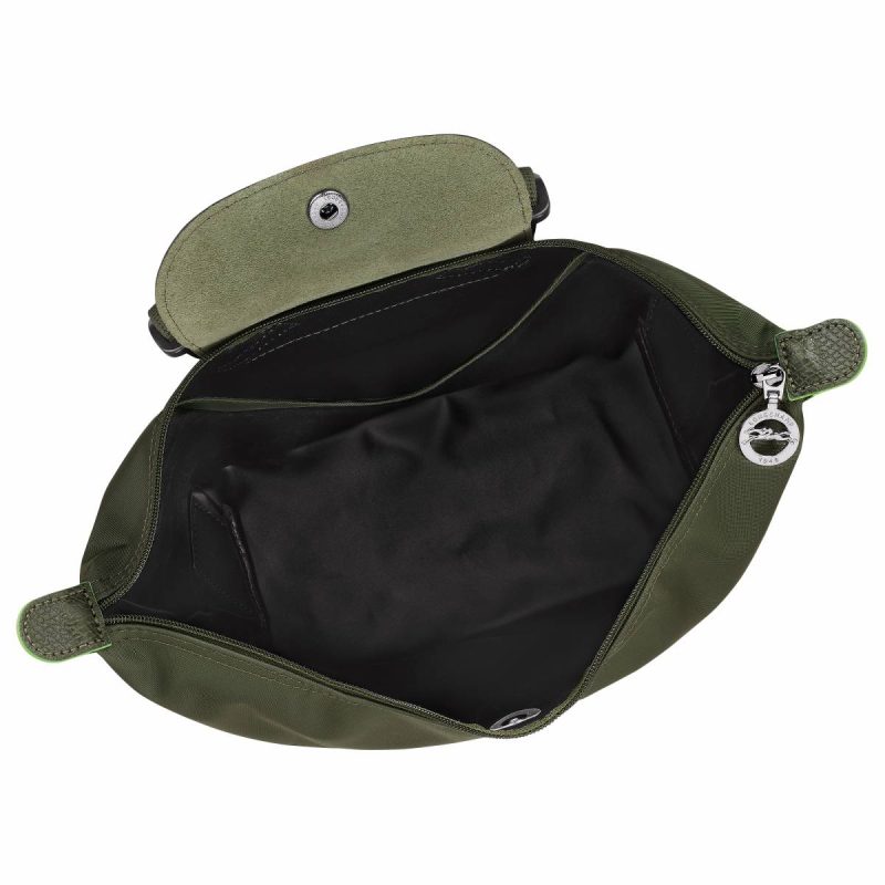 Women Longchamp Forest Backpacks Le Pliage Green M Backpack Forest - Canvas - Image 5