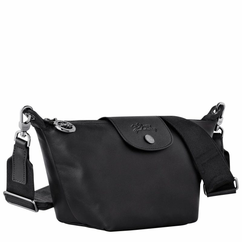 Women Longchamp Le Pliage Xtra Xs Crossbody Bag Black - Leather Leather Bags Black - Image 3