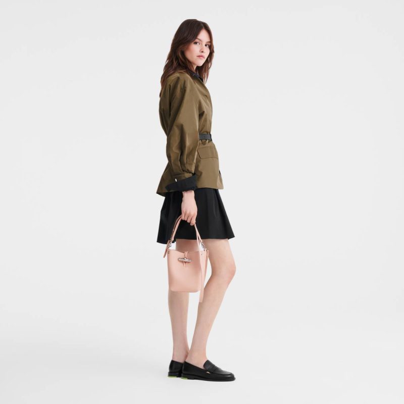 Women Longchamp Le Roseau Xs Bucket Bag Ballerina - Leather Ballerina Leather Bags - Image 2