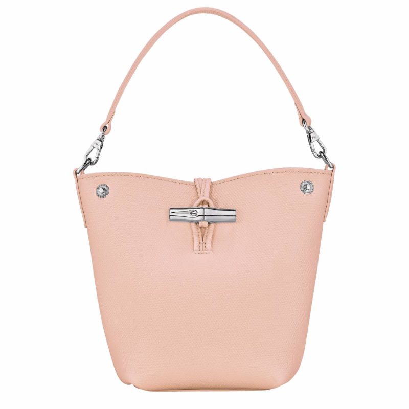 Women Longchamp Le Roseau Xs Bucket Bag Ballerina - Leather Ballerina Leather Bags