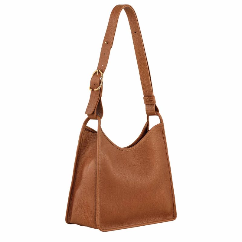 Women Longchamp Leather Bags Caramel Le Foulonné M Hobo Bag Caramel - Leather - Image 3
