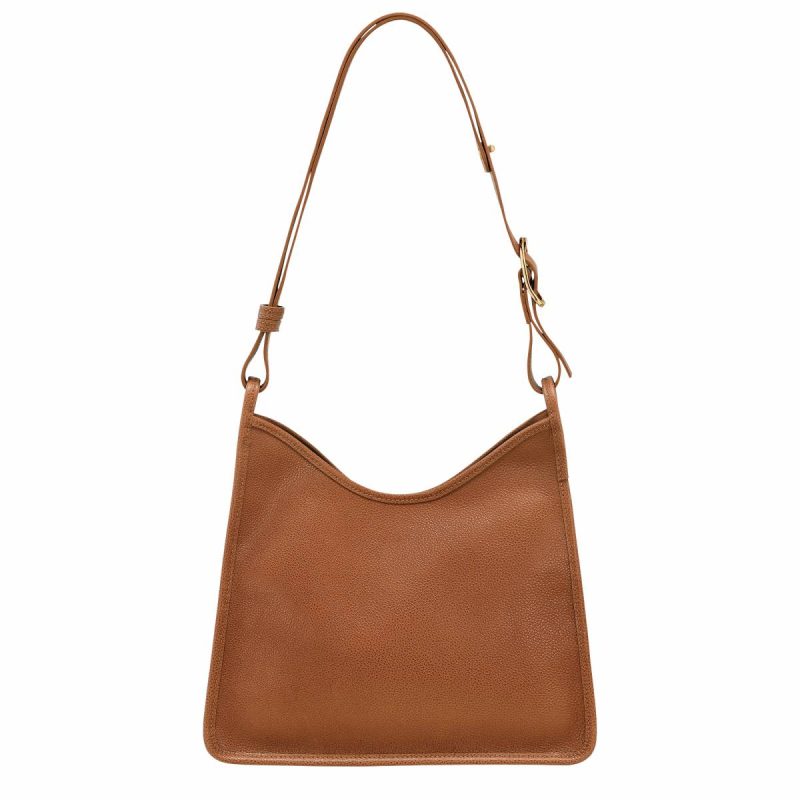 Women Longchamp Leather Bags Caramel Le Foulonné M Hobo Bag Caramel - Leather - Image 4