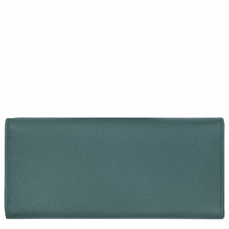 Women Longchamp Leather Wallets Le Roseau Flap Wallet Cedar - Leather Cedar - Image 2