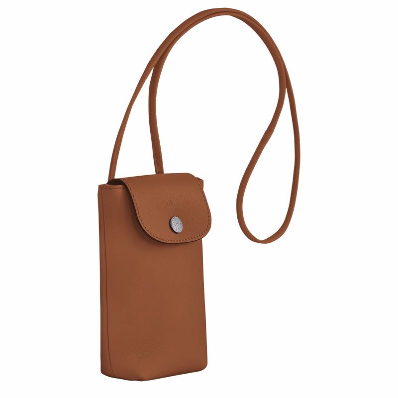 Women Longchamp Phone Cases Le Pliage Xtra Phone Case With Leather Lace Cognac - Leather Cognac - Image 3