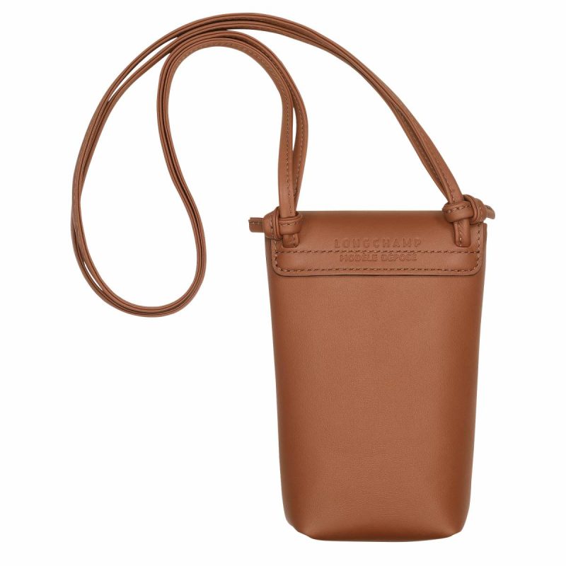 Women Longchamp Phone Cases Le Pliage Xtra Phone Case With Leather Lace Cognac - Leather Cognac - Image 4