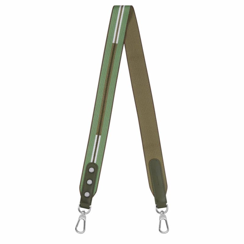 Women Longchamp Rayures Shoulder Strap Artichoke - Canvas Artichoke Shoulder Straps