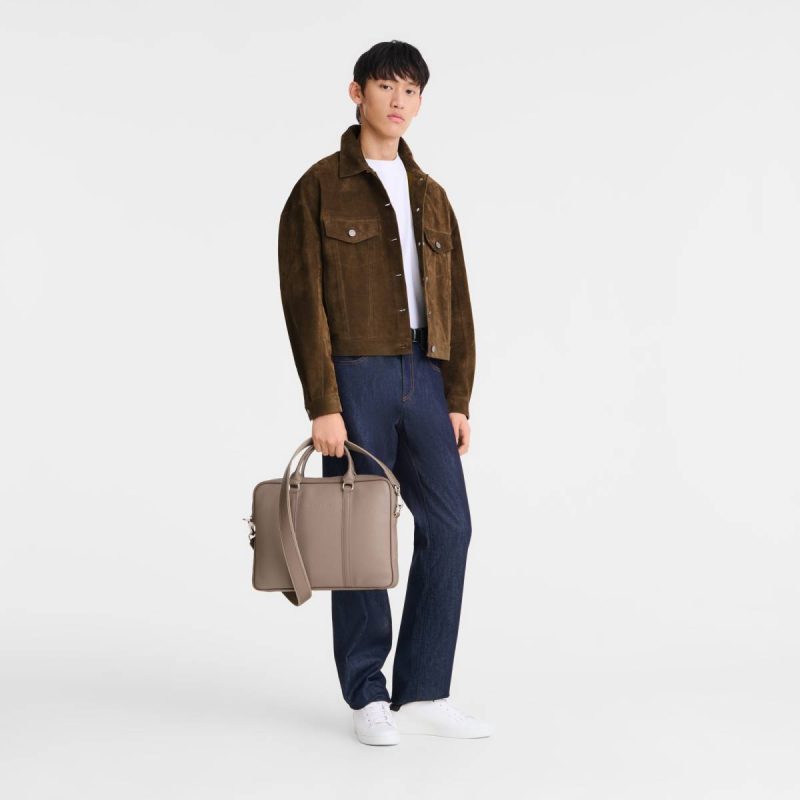 Women Longchamp Turtledove Le Foulonné Xs Briefcase Turtledove - Leather Leather Bags - Image 2