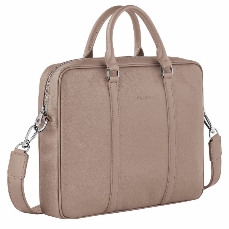 Women Longchamp Turtledove Le Foulonné Xs Briefcase Turtledove - Leather Leather Bags - Image 3