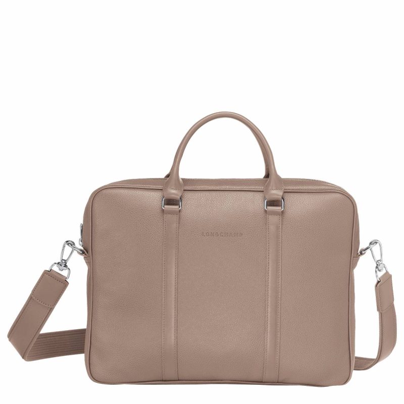 Women Longchamp Turtledove Le Foulonné Xs Briefcase Turtledove - Leather Leather Bags